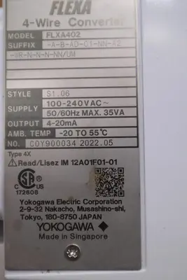 Yokogawa Flexa 4-Wire FLXA402 A-B-AD-C1-NN-A2-WR-N-N-N-NN/UM ANALYZER NEW #G496