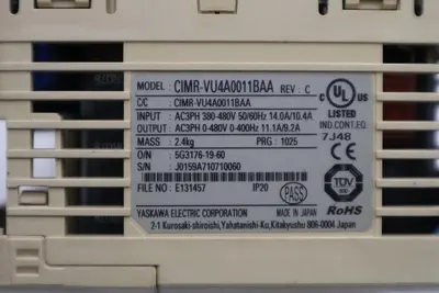 YASKAWA ELECTRIC CIMR-VU4A0011BAA 380-480VAC 14.0/10.4A - STOCK 3836CC