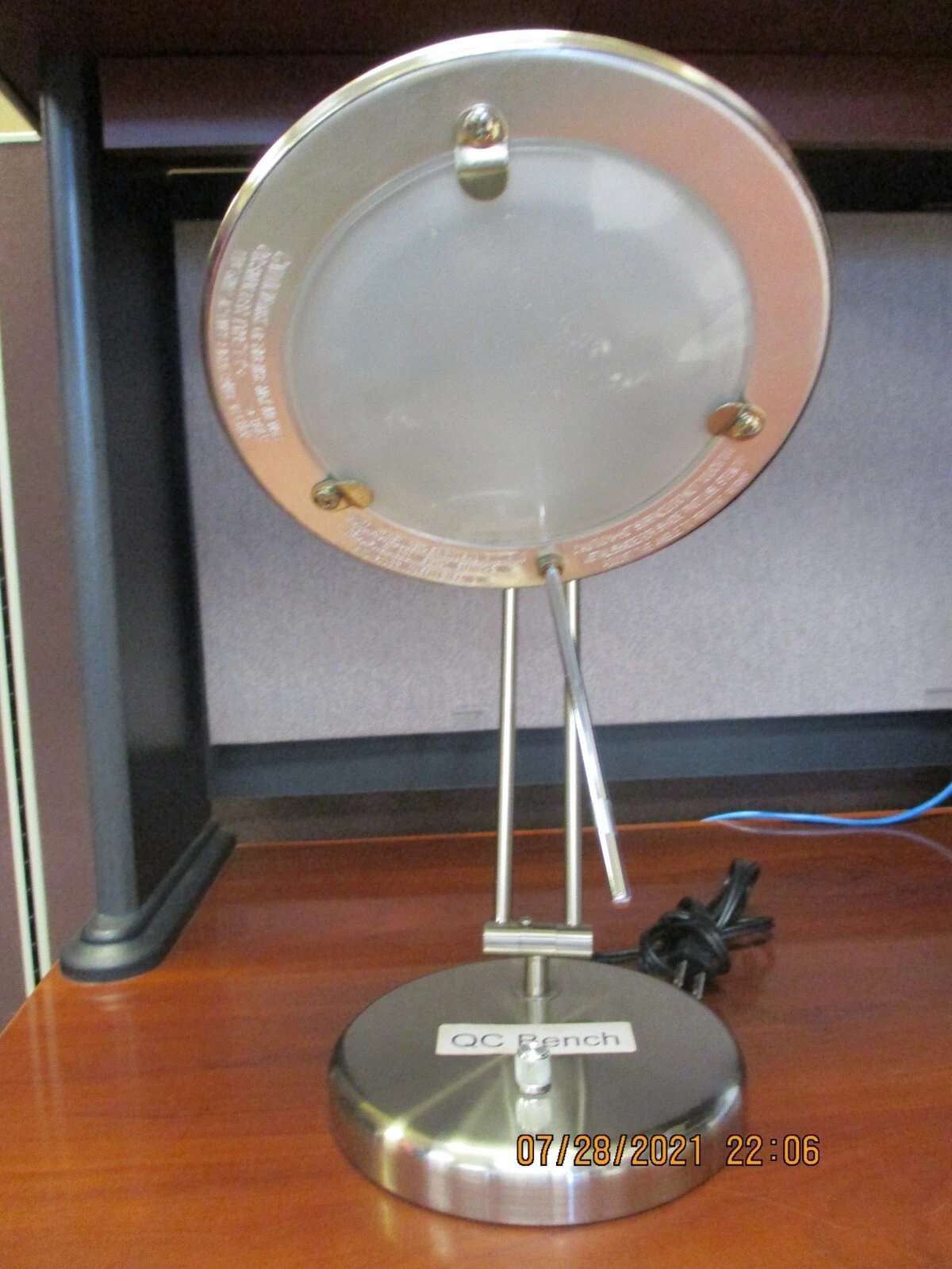 Used Silver Grow Lamp (Max 100 watts, 120 volts, 60 Hz AC Only)