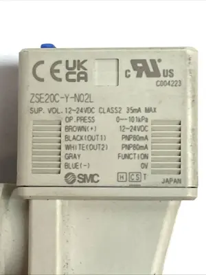 USED SMC DIGITAL VACUUM SWITCH 3-SCREEN 1/4" NPT PNP 12-24V
