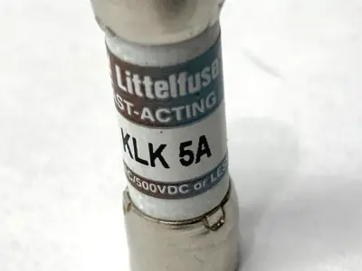 USED LITTELFUSE FAST-ACTING MIDGET FUSE 600V 5A LOT OF 5