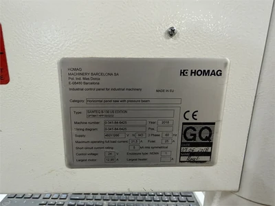 Used 2018 HOMAG SAWTEQ B-130 Single-Line Beam Saws Pennsylvania US | MachineryMax #1769432