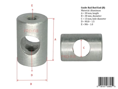 New | in-Stock PRO-FILL INC GUIDE RAIL ROD END D (M8 1.25) Conveyor Parts | ProFill Inc #948301