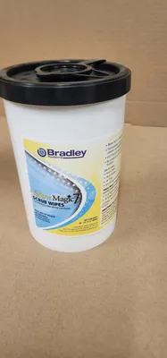 BRADLEY YELLOW MAGIC 7 INK SCRUB WIPES | Styers Equipment Company (1)