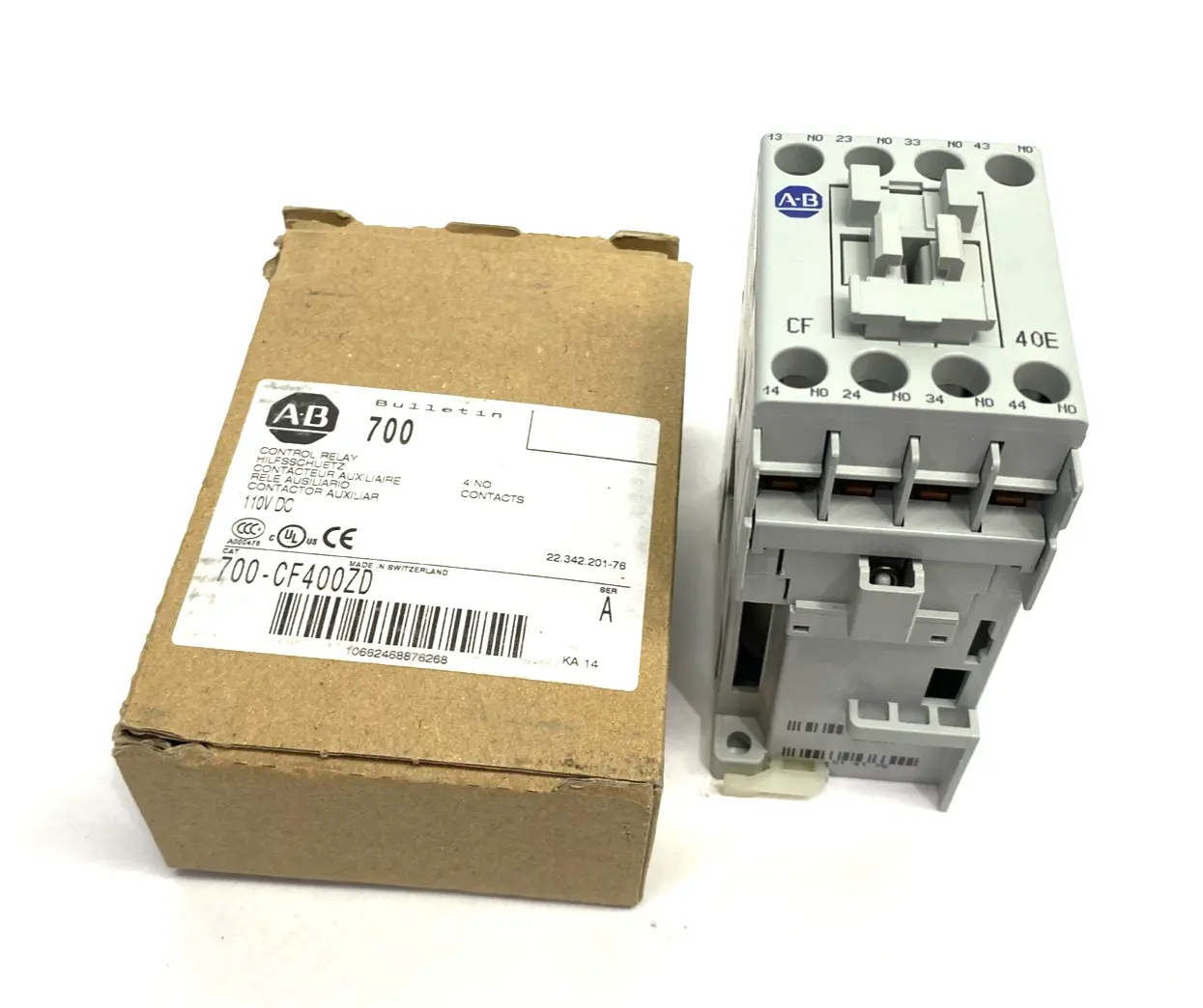 USED ALLEN BRADLEY SER. A INDUSTRIAL CONTROL RELAY 4 NO CONTACTS