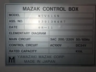 USED 1998 MAZAK MTV515/40N
