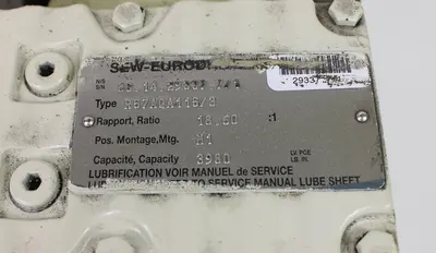 Sew Eurodrive R57AQA115/3 Gearmotor 18.60:1 Ratio