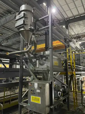 Stainless Steel Bulk Super Sack Bag Unloader w/ Dust Collector & Push Control