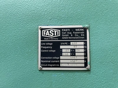 Fasti 159” x 11/64” CNC Folding Machine, Model FP60 – 40/4
