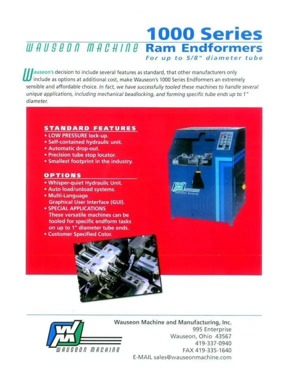 Used WAUSEON 1003 Tube End Forming Machinery Ohio US | D & D Industries #437568