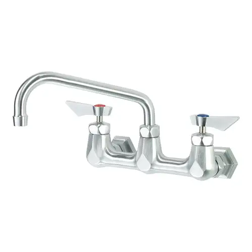 Krowne DX-808 Wall Mount Faucet w/ 8" Swing Spout - 8" Centers