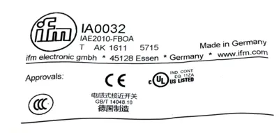 NEW IFM ELECTRONIC IAE2010-FBOA-IA0032 PROXIMITY SENSOR IAE2010FBOA IA0032