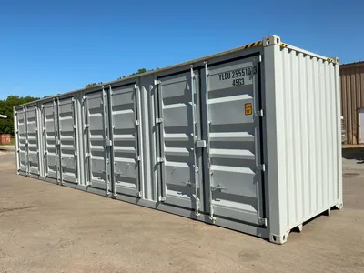 2026 40’L x 8’W x 9’ 6”T High Cube Shipping/Ground Container, swing doors on one end and four sets o...