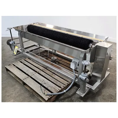 Used 1/2HP Motorized Sanitary Conveyor Belt Washing System - 54"W