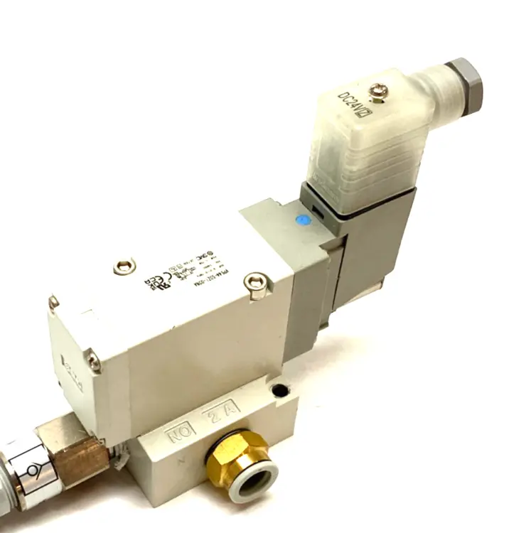 Used SMC SOLENOID VALVE, 3-PORT PILOT POPPET TYPE, 3/8" PORTS Solenoid Valves | Maverick Industrial Sales #1104752