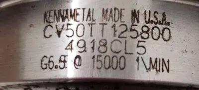 USED KENNAMETAL CV50TT125800