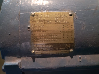 Westinghouse 25 HP, 3515 RPM, 256T Frame Motor