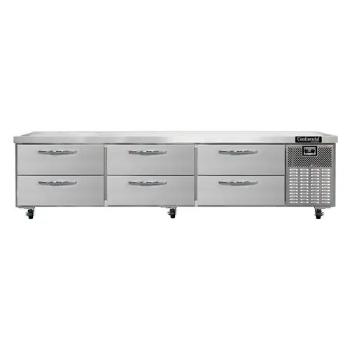 Continental D108GN 108" Chef Base W/ (6) Drawers - 115v