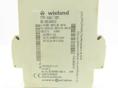 Wieland NMU 1001 Time Delay Relay 230VAC R3.185.0440.0