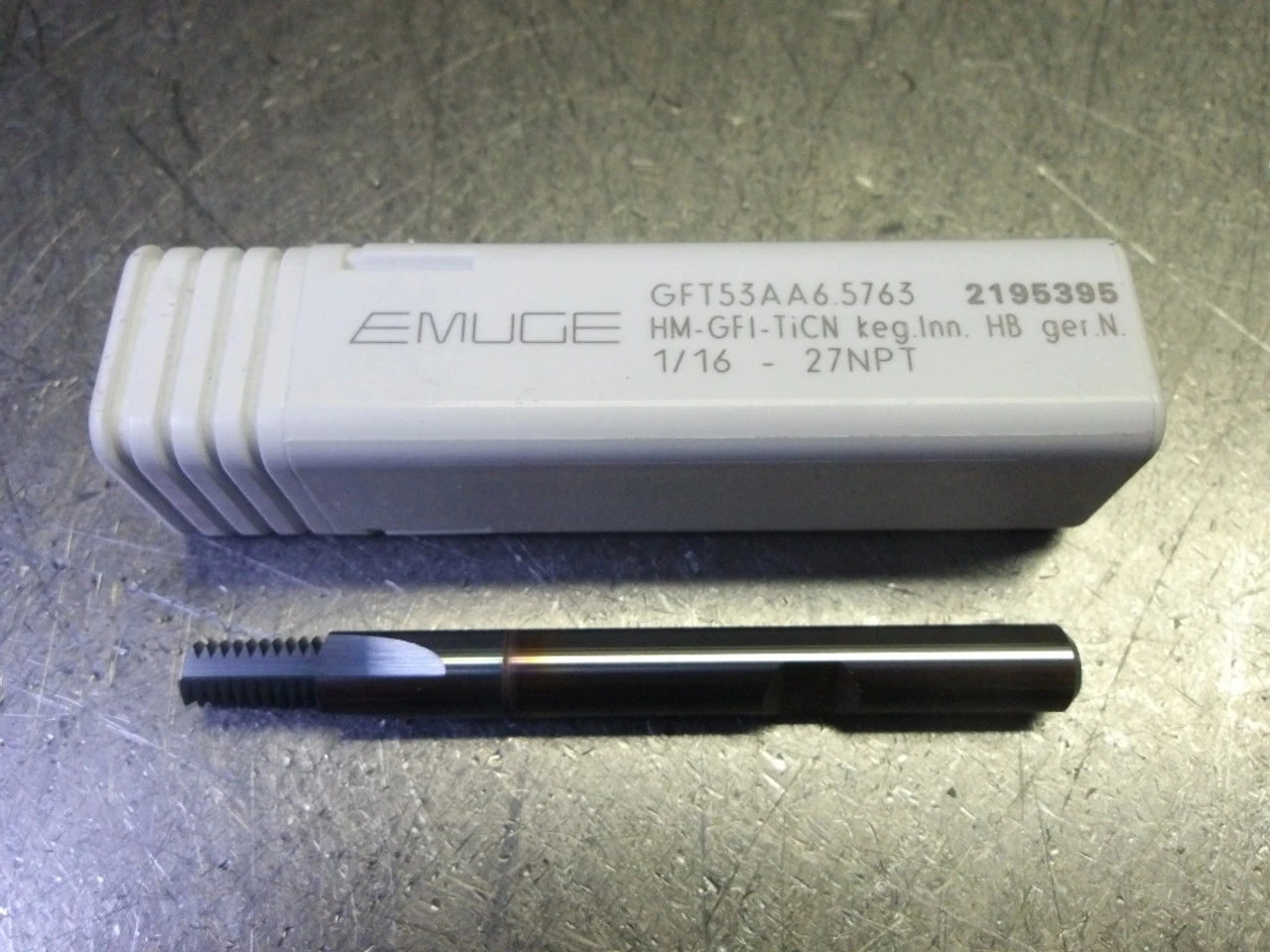 Emuge 1/16-27 NPT 3 Flute Carbide Thread Mill 1/4" Shank GFT53AA6.5763 (LOC499)