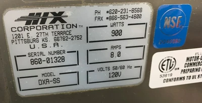 72-0360 Hix Corp DoughXpress DXA-SS 18" Automatic Dough Press