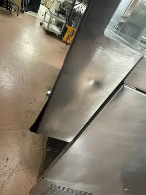 Used Randell Used 72" Randell 9235-32 Stainless 2 Door Worktop Refrigerator with Casters 120V Worktop Refrigerators Illinois US | Falcon Restaurant Supply #1375730