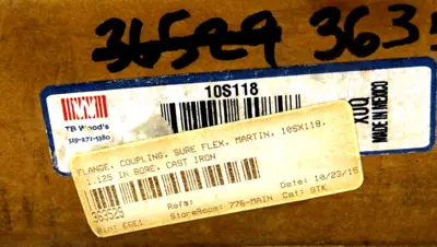 NEW TB WOODS 10S118 10SX1 1/8 SURE-FLEX FLANGE
