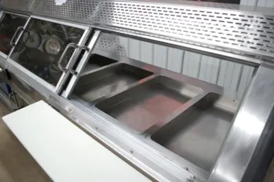 142-0059 Custom Deli’s Inc 7 Well Pan Food Warmer w Lower Open Front Hot Case