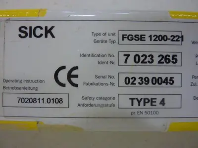 USED SICK OPTIC ELECTRONIC FGSE 1200-221