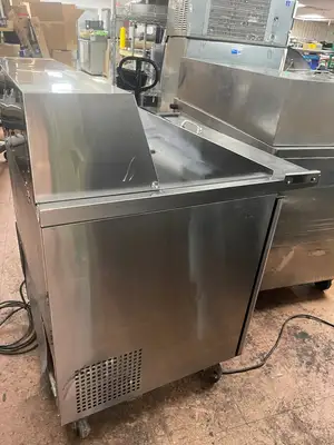 Used Turbo Air Used 36" Turbo Air MST-36-15 Mega Top 2 Door Refrigerated Sandwich Prep Table 120V Food Prep Tables Illinois US | Falcon Restaurant Supply #1375661