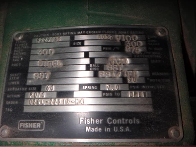 Fisher 10" 300 Class, Steel Vee-Ball Control Valve