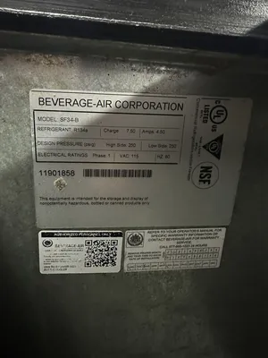 174-0229 Beverage Air SF-34B 35" Self Contained Back Bar Bottle Cooler