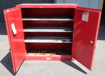 SPC9018  Miscellaneous Equipment tool and parts cabinet, 3 shelf, Justrite, 43"w x 18"d x 44.25"h