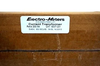 NEW SEALED ELECTRO-METERS 600T-201 CURRENT TRANSFORMER 600T201