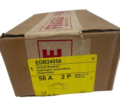 NEW SQUARE D EDB24050 CIRCUIT BREAKER 50A 2P 480Y/277V 50/60HZ