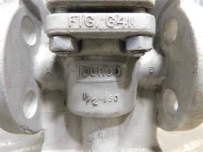 1/2 Durco G411 3-Way Plug Valve Class 150  CF8M Used