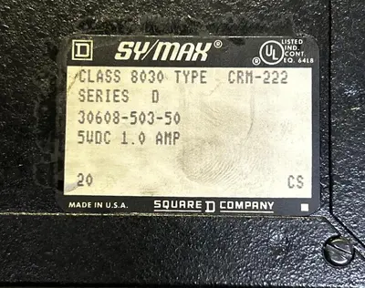 Used SQUARE D 8030CRM-222 Industrial Controls Ohio US | Surplus Asset Holdings #1240058
