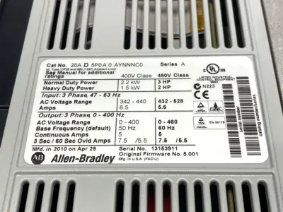 USED ALLEN-BRADLEY 20AD5P0A0AYNNNC0 SER. A