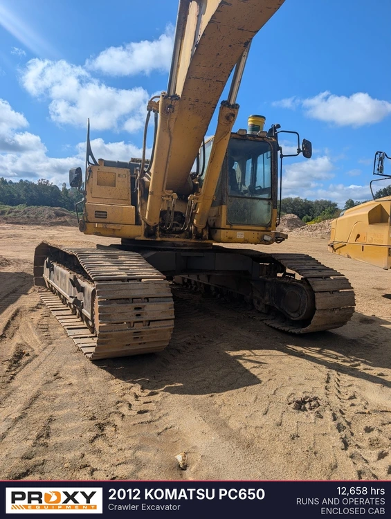 Used 2012 KOMATSU PC650 Crawler Excavators Alabama US | Proxy Equipment #1539942