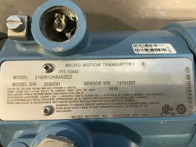 Used 2016 MICRO MOTION INC 2700R12ABAEZCZ Pumps Ohio US | HGR 24 #1315025