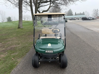 (1) 2015 E-Z-Go golf cart with a Kawasaki gas engine, includes Club Clear club and ball washer, does...