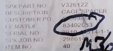 NEW SPX V326122 CAGE SPACER 83402083