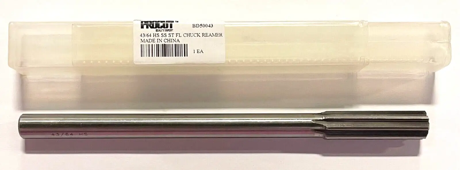 ProCut 43/64" HSS Chuck Reamer Straight Shank Straight Flute