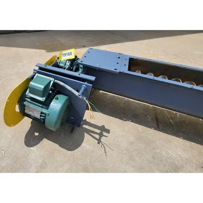 Used 8" dia X 17' U-trough Industrial Screw Auger Conveyor