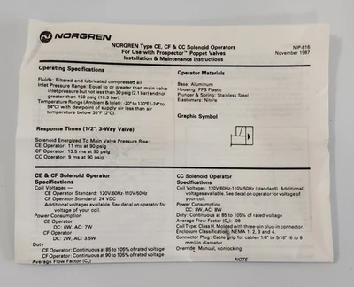 New | in-Stock Norgren D1024C-CE Valves/Fittings Indiana US | J&J Industrial Supply #509946