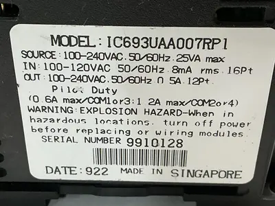USED GE FANUC IC693UAA007RP1