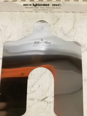 ACCUSHIM D.002 Stainless Slotted Shim Stock 5” x 5” x .002” -NIB of 63