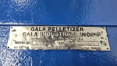 Gala SLC-6 Underwater Pelletizing System w/Control Panel