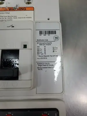 USED Eaton KD3400F 400A Circuit Breaker w/KT3400T Thermal Magnetic Trip Unit
