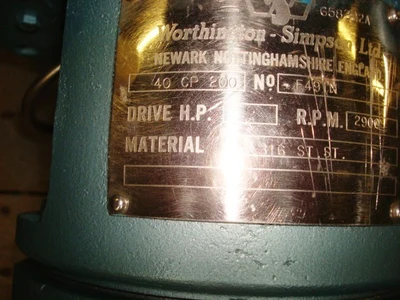 250 Lpm W-Simpson S/S Pump Type 40Cp200